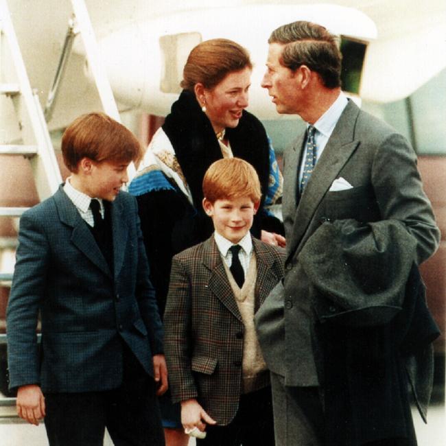 Prince Charles with sons Prince William, Harry and Tiggy Legge-Bourke in 1994.