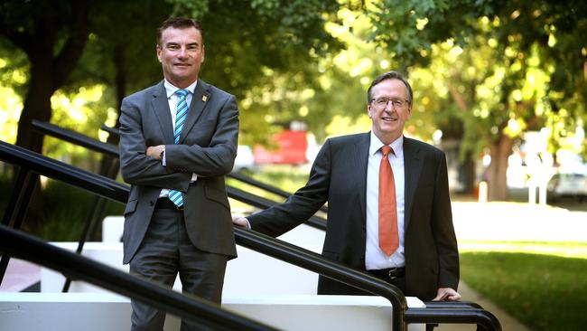 Lee White, CEO of Chartered Accountants Australia and New Zealand and Dr Ric Simes, Director Deloitte Access Economics in Canberra. Picture Kym Smith