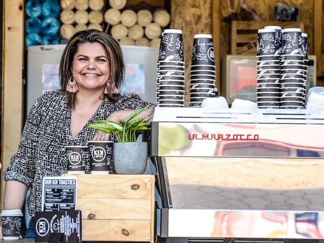 Kik Coffee. KIK Coffee is a cafe which provides jobs and support to unemployed youths across the state. The team behind it opened a store in Salisbury last week. Founder Louise Nobes 8th December 2017.AAP/Roy VanDerVegt