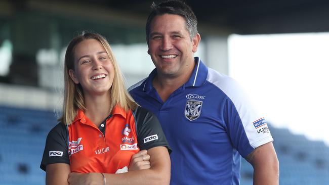 Former Bulldogs, Queensland and Australian rugby league player Steve Price helped instil self-belief in his daughter. Picture: Brett Costello