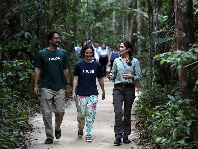 Queen Mary is in Brazil without husband, King Frederik. Picture: AFP