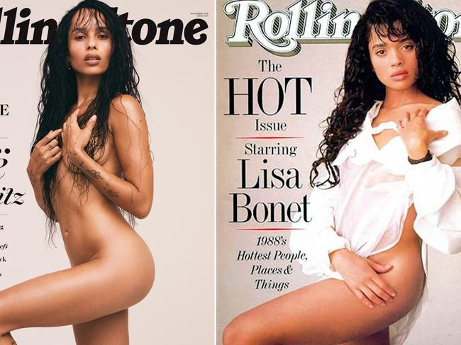 Zoe Kravitz recreates mother Lisa Bonet's Rolling Stone cover from 30 years ago. Picture: Rolling Stone