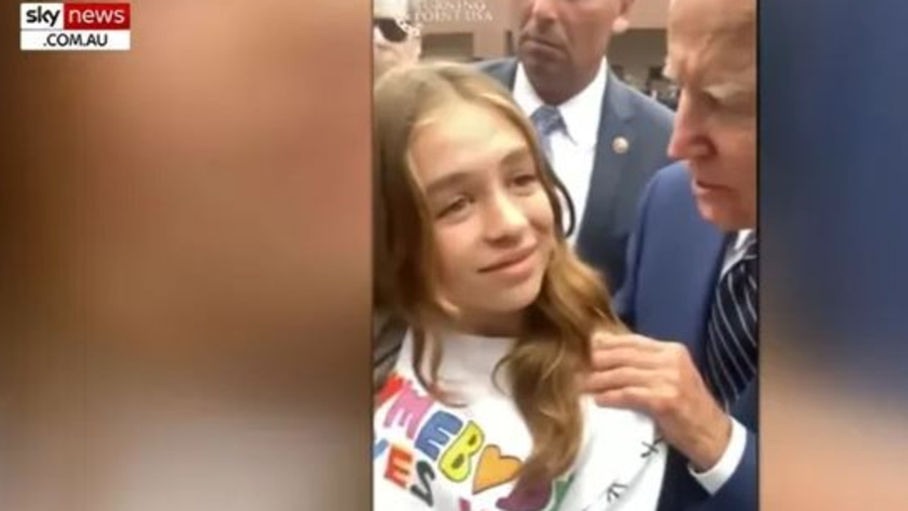 Biden has had a few awkward exchanges with children in the past. Picture: Sky News