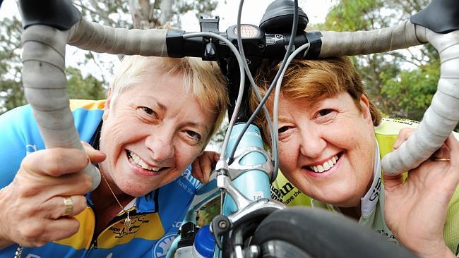 Two members of the "Fab Five" - from left, Heather Catlin and Faye Baker - who have entered the Bupa...