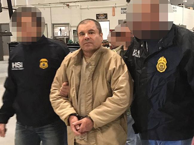 El Chapo is accused of running the world's biggest drug cartel and spending a quarter of a century smuggling more than 155 tons of cocaine into the US. Picture: AFP