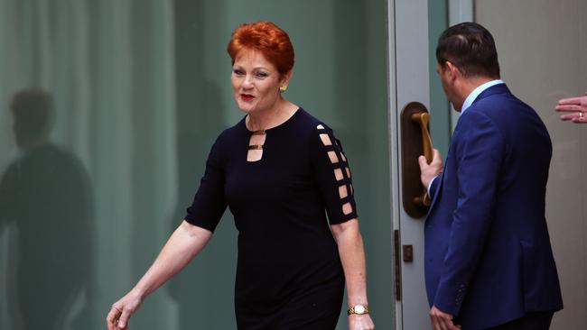 One Nation Leader Senator Pauline Hanson, whose motion called for debate about “white racism’’. Picture Gary Ramage