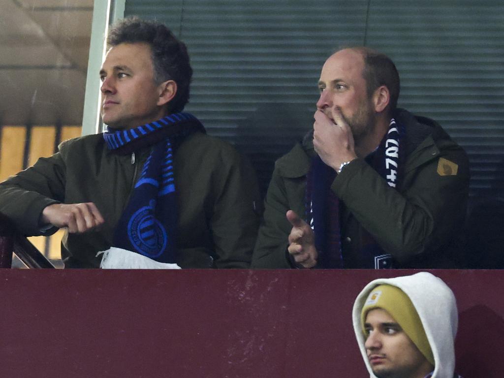 Prince William focused intently during the match. Picture: AP Photo