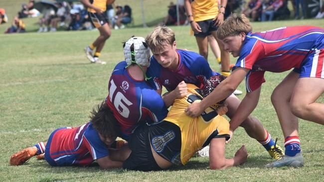Peninsula versus Wide Bay, 16-18 years boys, at the Queensland School Sport rugby league state championships at Marley Brown Oval, Gladstone, on May 17, 2025. Photo: Pam McKay