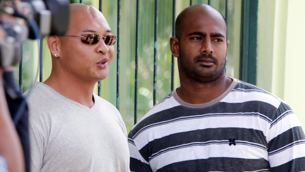 Chan and Sukumaran in Kerobokan jail in 2011, five years before their executions by firing squad. Picture: Firdia Lisnawati/AP