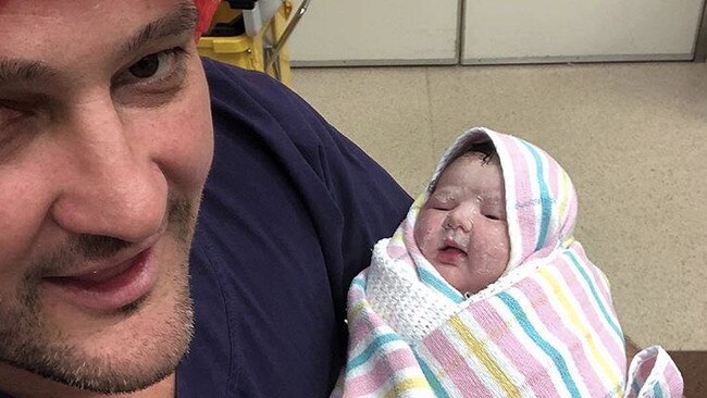 Brendan Fevola with new daughter Brenda. Picture: Instagram