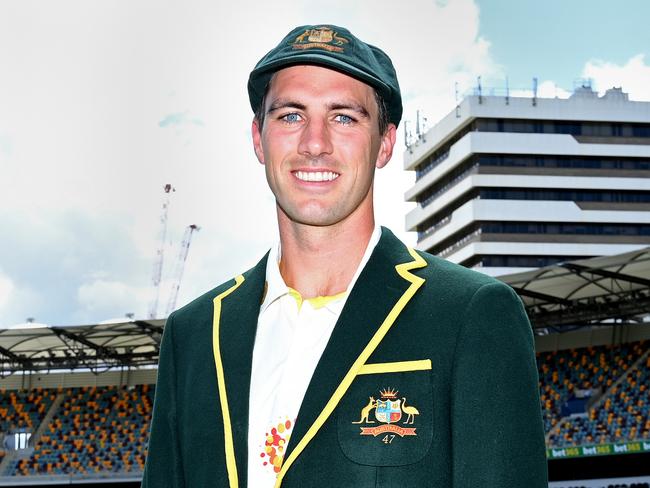 BRISBANE, AUSTRALIA - DECEMBER 05: Pat Cummins of Australia poses for a photo during the Australia v England Ashes Series Launch at The Gabba on December 05, 2021 in Brisbane, Australia. (Photo by Bradley Kanaris/Getty Images for Cricket Australia)