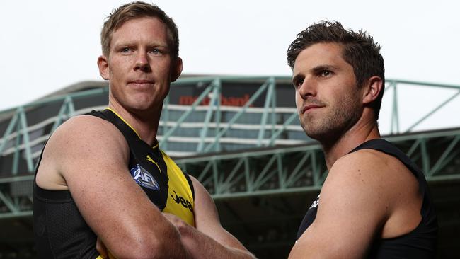 Jack Riewoldt and Marc Murphy during the AFL captains day.