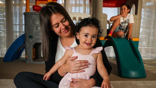 Alianna Celisano with daughter Angelina and son Michele. Picture: Colin Murty