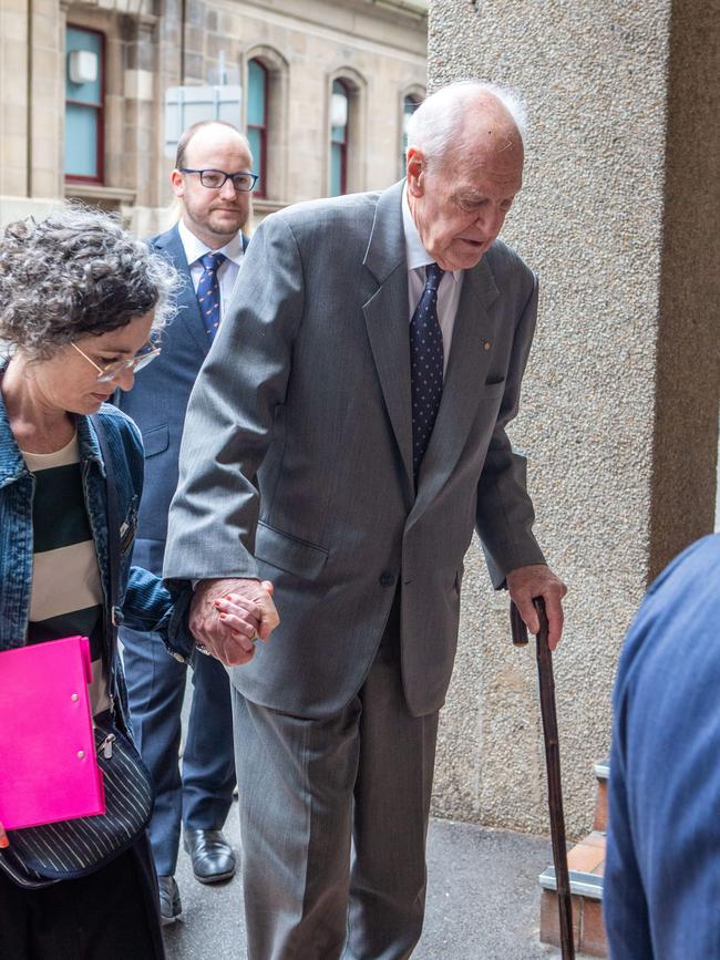 Hollingworth arrives at Victorian Bar Mediation Centre. Picture: Valeriu Campan