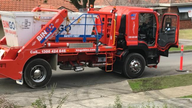 A truck blocks the driveway to the neighbourhood house. Photo: supplied.