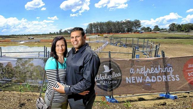 HAPPY DAYS: Elizabeth and Derek Chong have bought lots at the new Walloon land release, Waterlea. Picture: Rob Williams