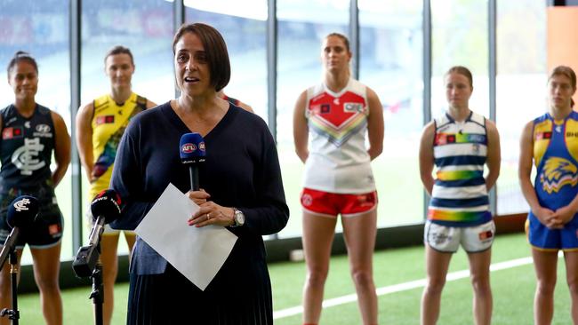 AFLW boss Nicole Livingstone says the league stands for something. Picture: Kelly Defina/Getty Images