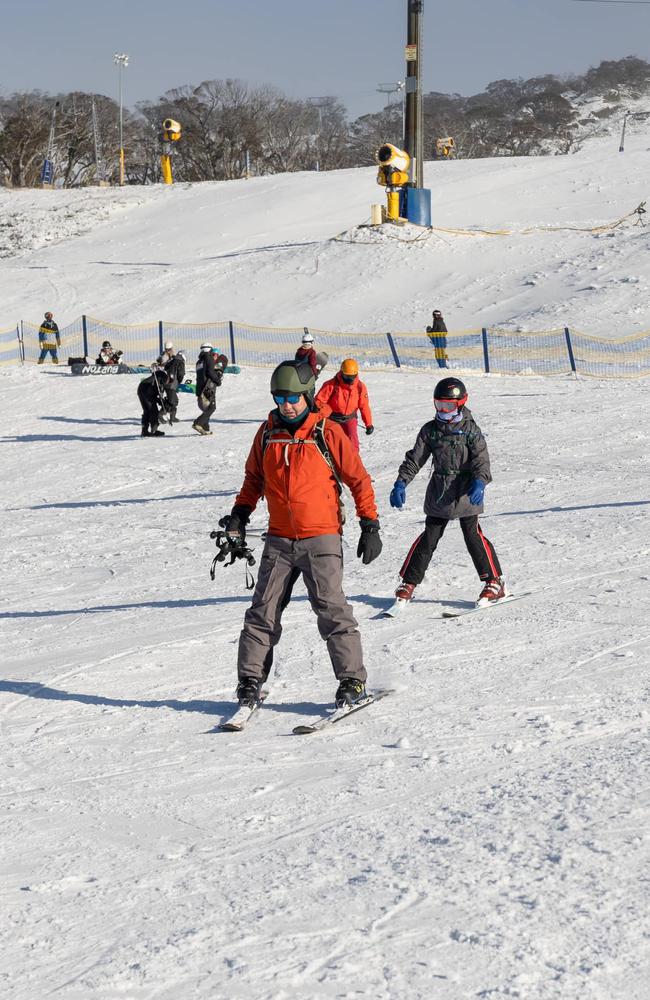 Limited skiing options were available at Perisher Ski Resort over the holiday weekend. Picture: Perisher