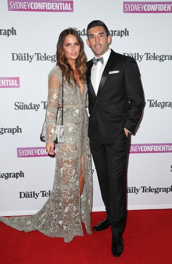 Jodi and Braith Anasta arrive at the 2014 Dally M Awards.