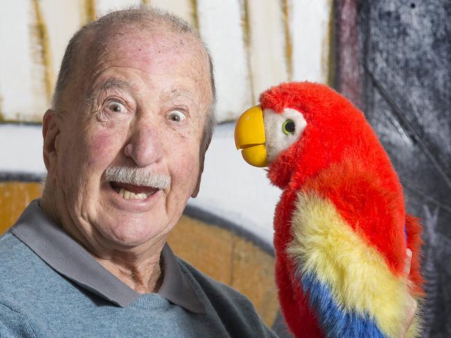 Bruce Krass, aka Ken Bruce with his parrot. Picture: Sarah Matray