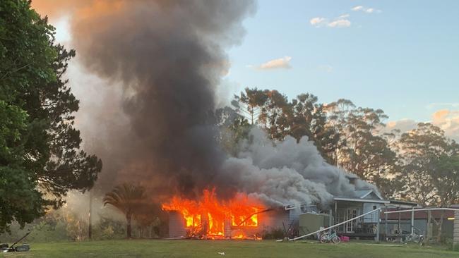 Fire has torn through a home in Eungai. Picture: Michelle Hadley