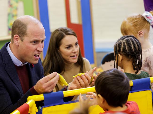 Prince William and Catherine play with children in the nursery during a visit to The Rainbow Centre in Scarborough. Poictiure: WPA Pool/Getty Images