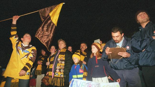 Hawk fans rallied and signed petitions to keep crowd at Glenferrie.