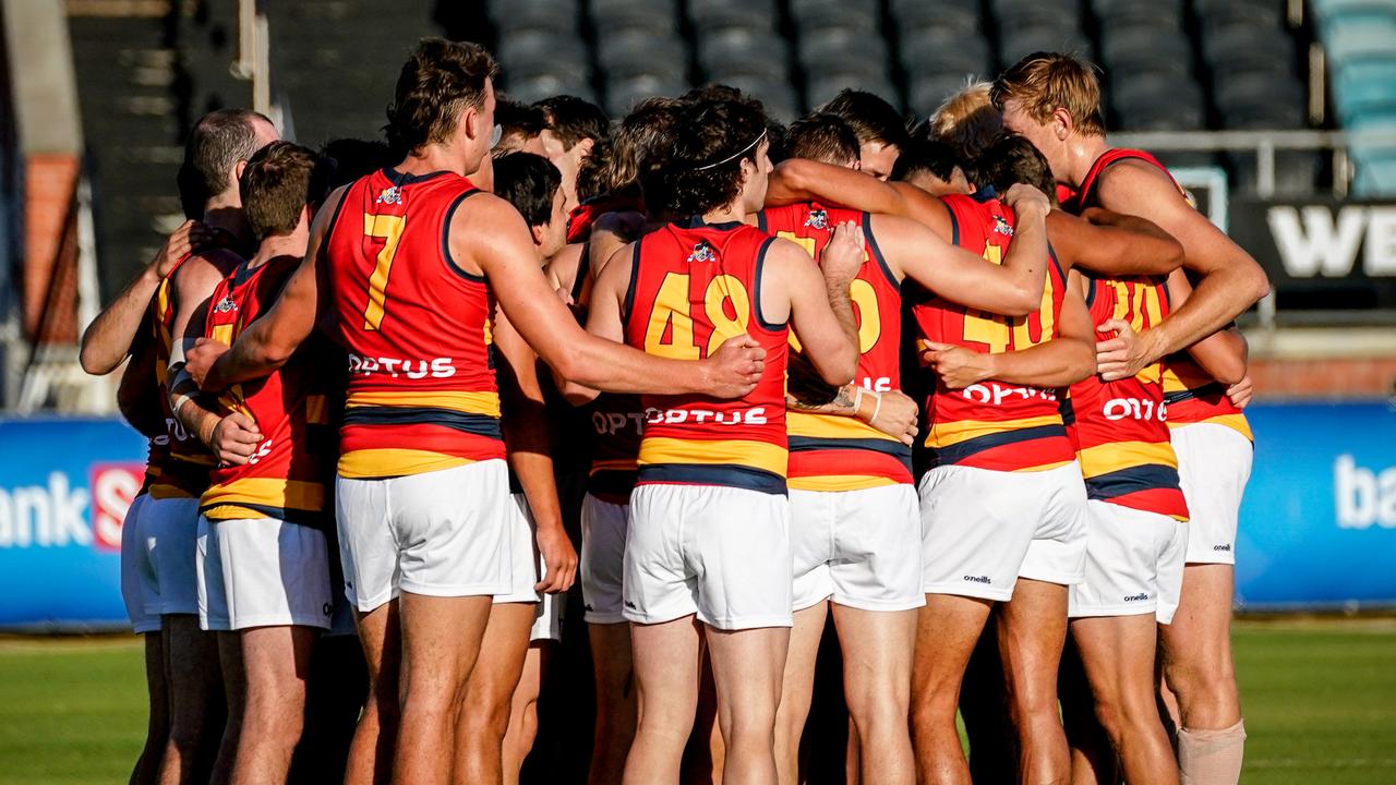 Adelaide’s new No. 7 Riley Thilthorpe starred in the SANFL practice match against Port Adelaide. Picture: Mike Burton