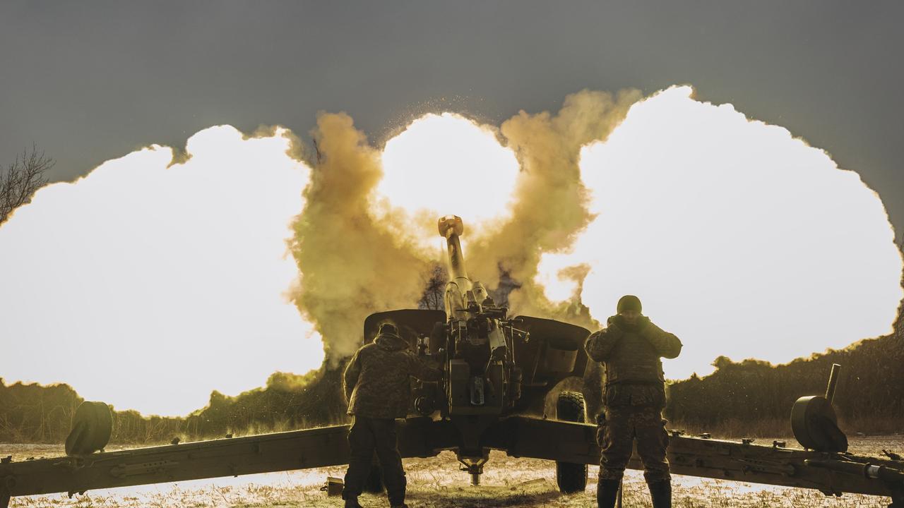 Ukrainian soldiers work in their artillery unit in the direction of Marinka, 15 January 2023. Picture: Diego Herrera Carcedo