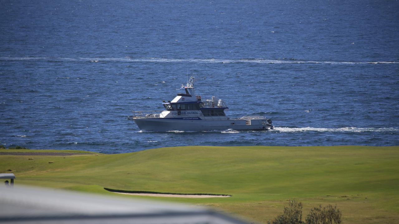 Lifeguards launched jet skis and drones to secure the waters around Randwick. Picture: NCA NewsWire / Christian Gilles