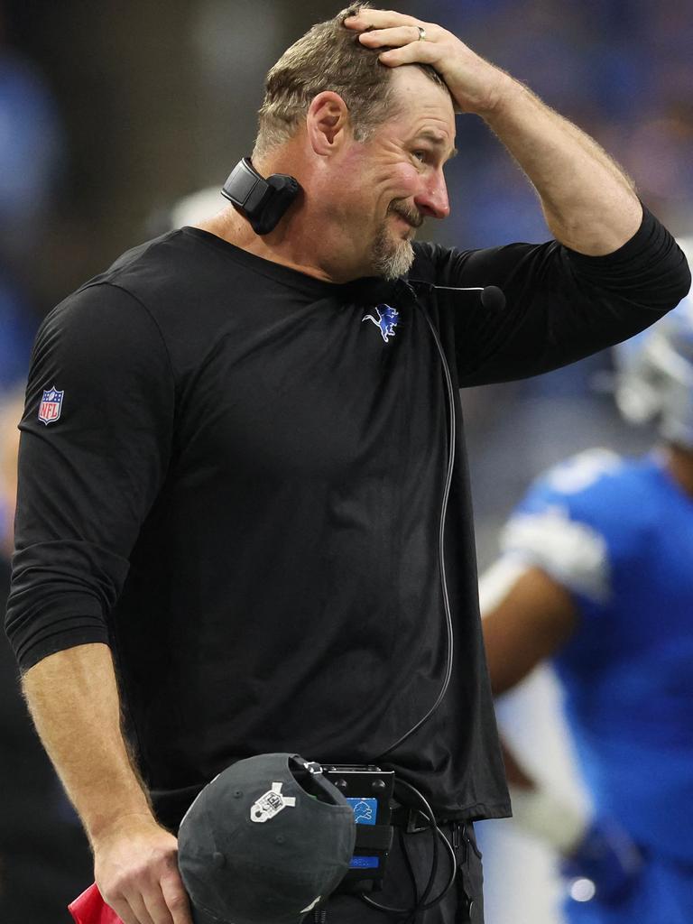 The Lions coach was not a happy man. Gregory Shamus/Getty Images/AFP