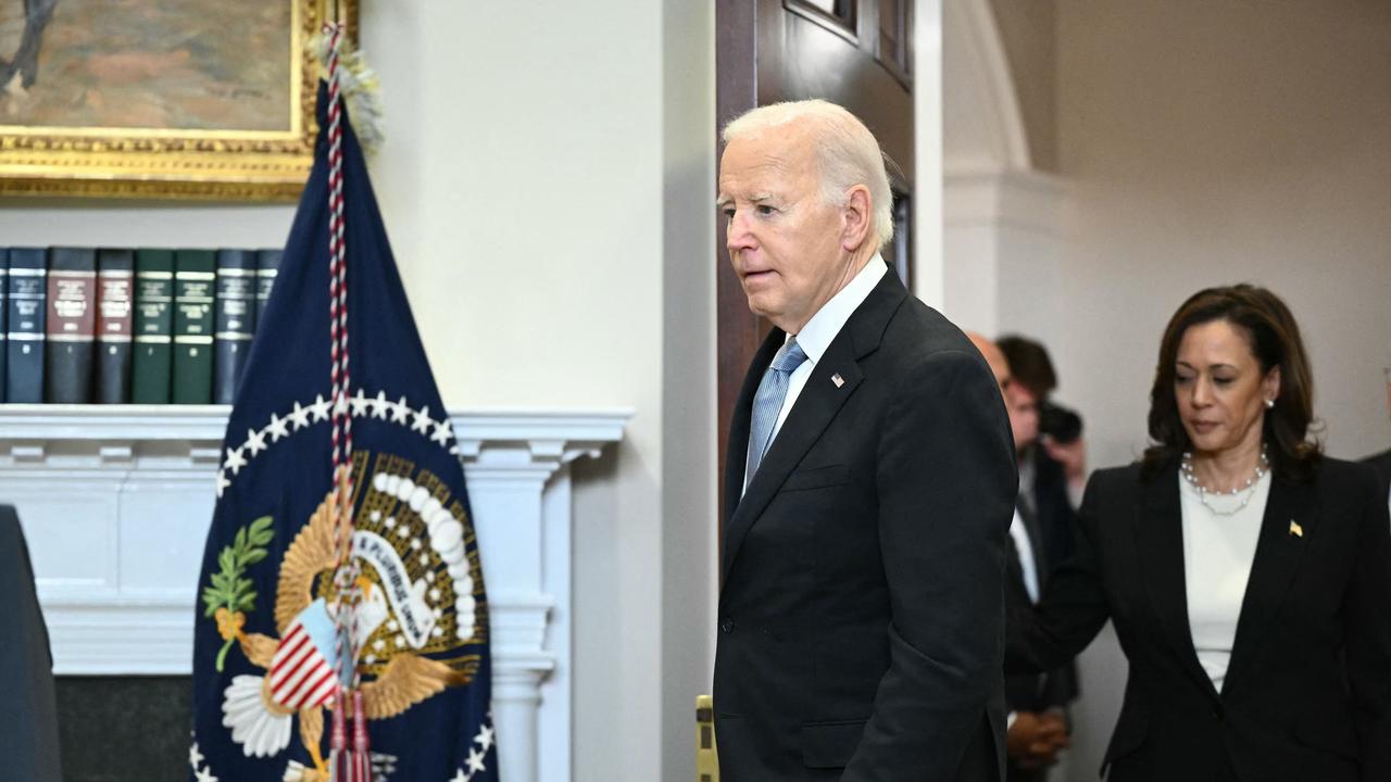 US President Joe Biden arrives to speak from the Roosevelt Room of the White House. Picture: Mandel Ngan / AFP