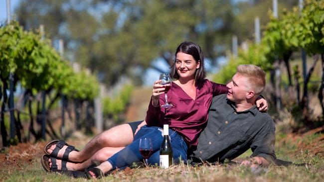 Brisbane couple Kelsie and Eamon Viner took a trip to the Hunter Valley after hearing from friends about the scenery. Picture: Supplied