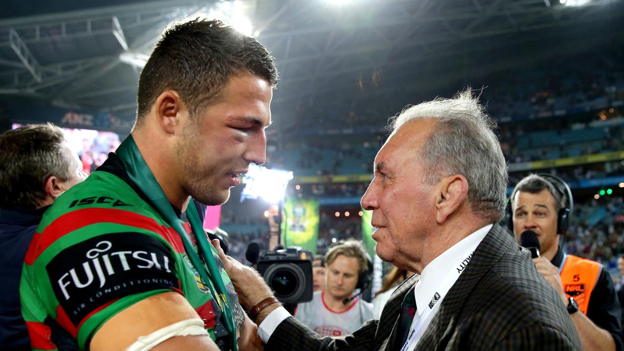 Edwards’ effort puts him alongside the likes of South Sydney duo Sam Burgess (L) and John Sattler (R). Picture: Gregg Porteous