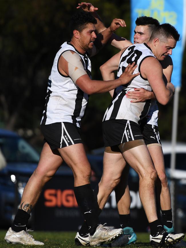 Marc Williams celebrates one of his goals. Picture: James Ross/AAP