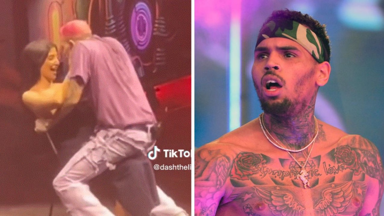 Chris Brown lap dance with a fan goes viral and leads to relationship break-up news.au — Australias leading news site pic