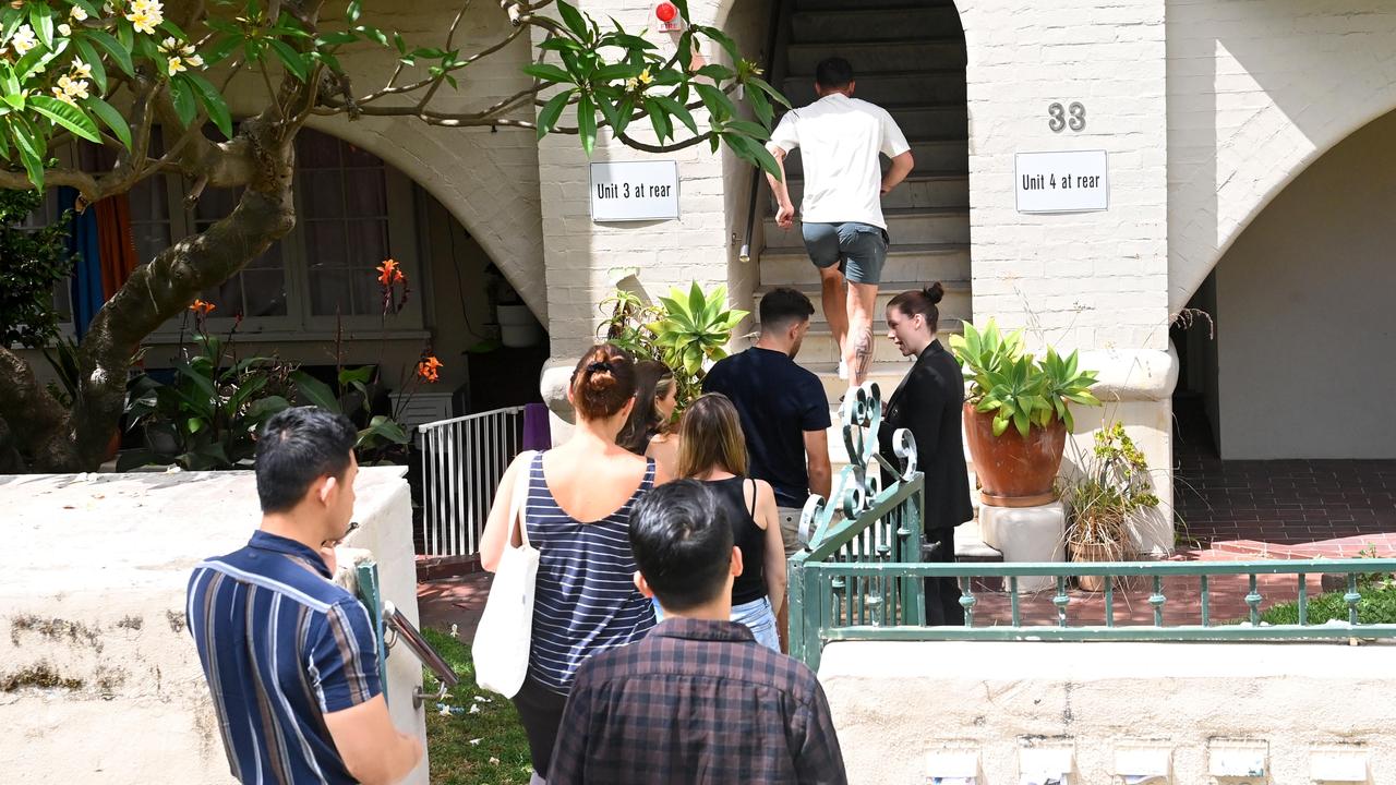 Hopeful Sydneysiders pictured checking out the Sydney rental market in the eastern suburbs. Picture: Jeremy Piper/NCA NewsWire