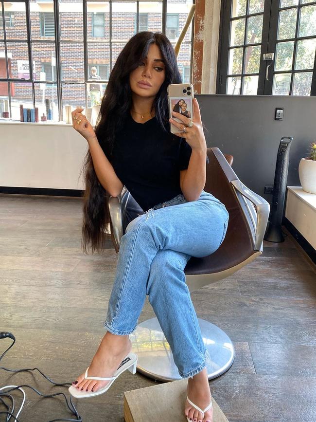 Martha Kalifatidis had super-long extensions until very recently when she sat in Anthony Nader's chair. Picture: Instagram/Martha Kalifatidis