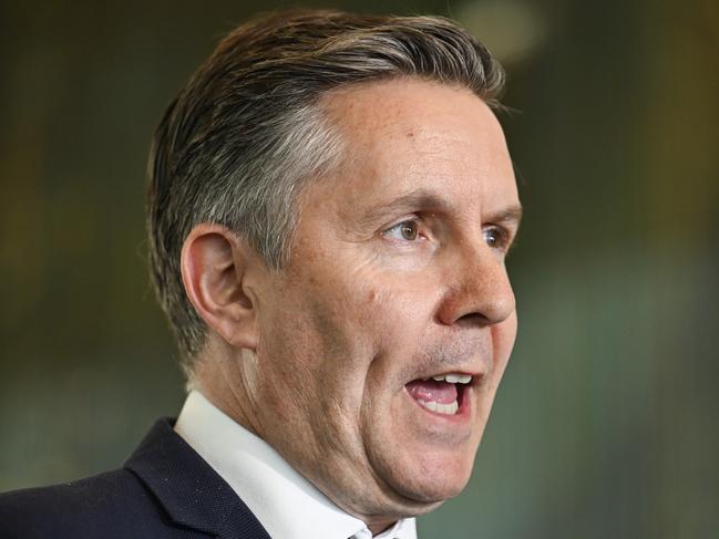 CANBERRA, AUSTRALIA  - NewsWire Photos - January 13, 2025:  Minister for Health and Aged Care Mark Butler holds a press conference at Parliament House in Canberra. Picture: NewsWire / Martin Ollman