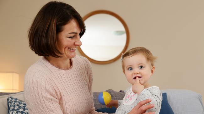 Ms Martin, 40, went through IVF by herself at Demeter Fertility because she didn't want to miss her chance to become a mum. Picture: Jonathan Ng