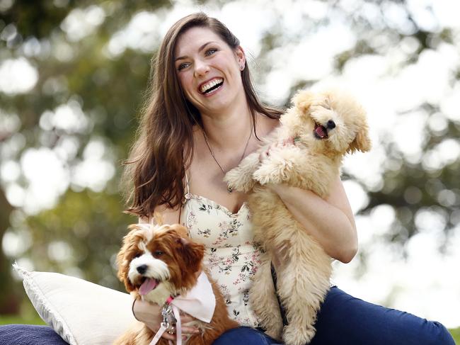 Young soprano Danita Weatherstone from Opera Australia who are about to audition dogs for roles in La Traviata. Picture: Sam Ruttyn