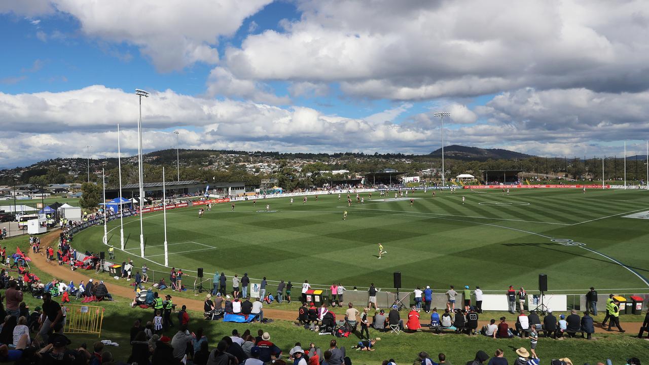 Pre-season match between North Melbourne and Melbourne at the Twin Ovals. Picture: LUKE BOWDEN