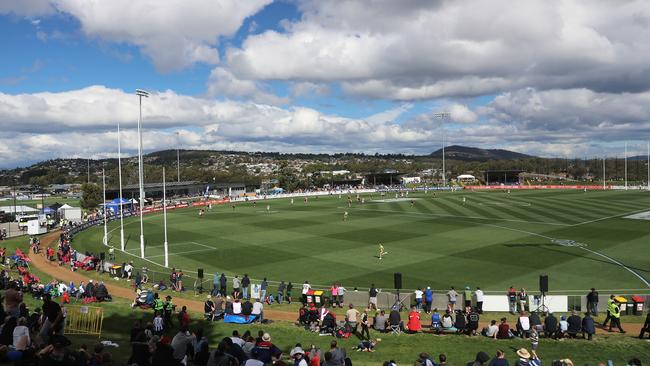 Pre-season match between North Melbourne and Melbourne at the Twin Ovals. Picture: LUKE BOWDEN