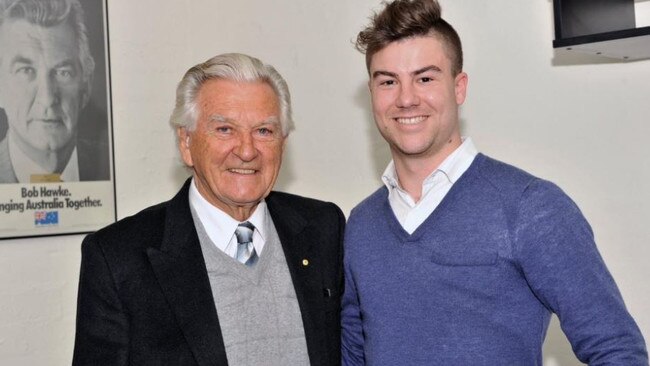 Victorian Labor MP Sam Rae and the late Bob Hawke. Picture: Facebook