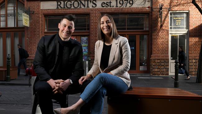 Masterchef runner-up Laura Sharrad and her husband Max are partners in Fugazzi Bar &amp; Dining Room, which opened at the old Rigoni’s site. Picture: Tricia Watkinson