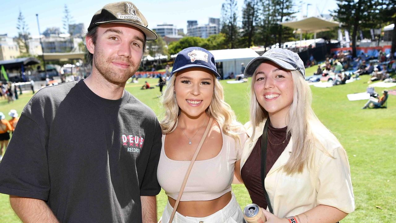 Nathan Carr, Taylah Gaudry and Ruby Stockham at Caloundra Music Festival. Picture: Patrick Woods.