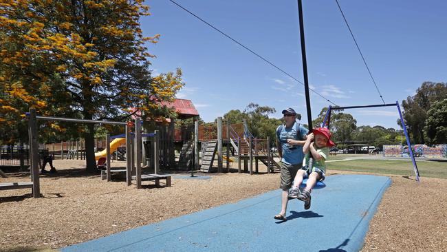 Simon Maddock and his son Liam enjoying Ballam Park. Picture: Valeriu Campan