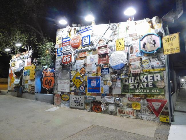 Signs cover the wall of a diner in Albuquerque, New Mexico. Picture: Nathan Vass