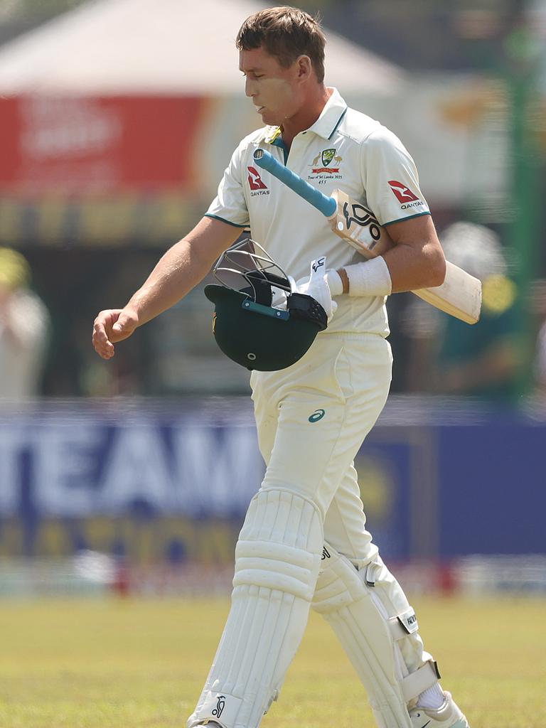 Clear that Marnus Labuschagne’s spot is hanging by a thread. Picture: Robert Cianflone/Getty Images