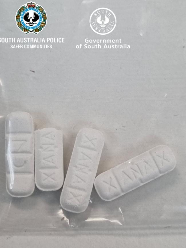 Fake Xanax were allegedly sold to youths in Adelaide's North. Pictures: SA Police